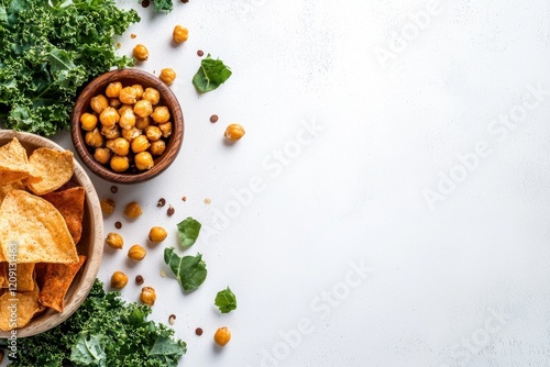 Wallpaper Mural Alternative food snacks minimalist flat lay healthy ingredients kitchen top view creative presentation of nutritious choices Torontodigital.ca