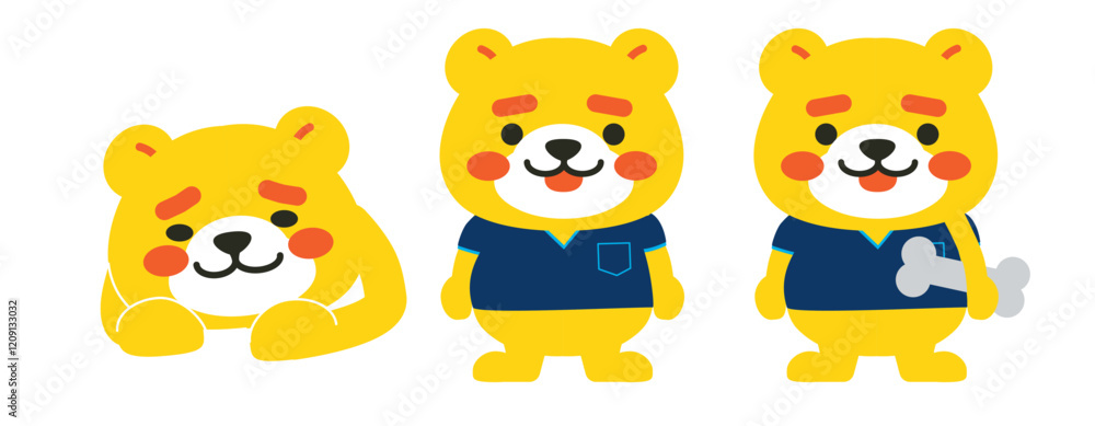 黄色いクマのキャラクター 黄色いクマのキャラクター