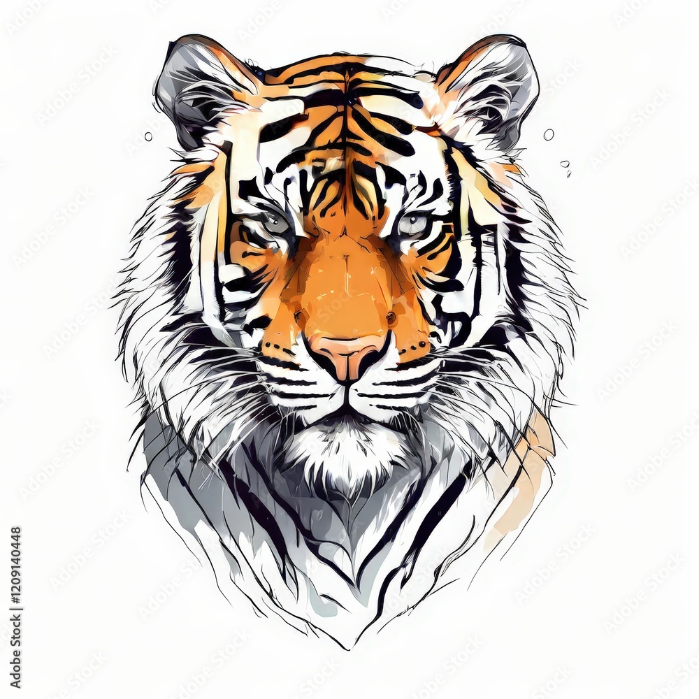 the AI Image Generator, Detailed Illustration of a Majestic Tiger the AI Image Generator, Detailed Illustration of a Majestic Tiger