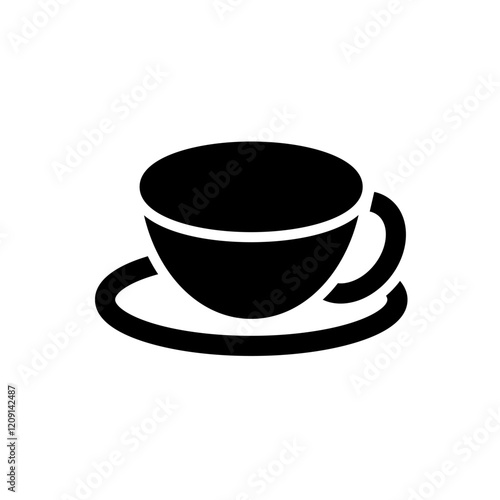 solid Ceramic coffee cup icon, symbolizing a durable, stylish drinking vessel for coffee or hot beverages.