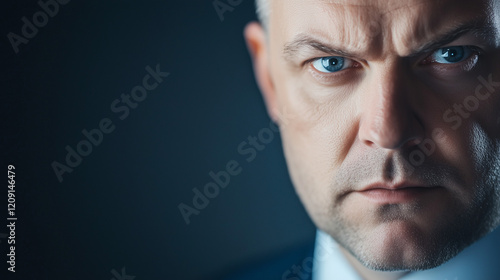 Intense Gaze: A piercing, c...