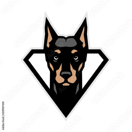 DOBERMAN DOG LOGO DESIGN TEMPLATE