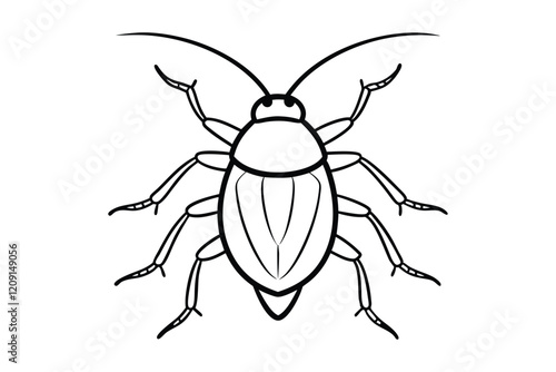 Cockroach line art vector illustration.eps