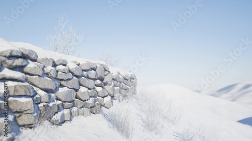 Wintery Stone Wall: A weath...