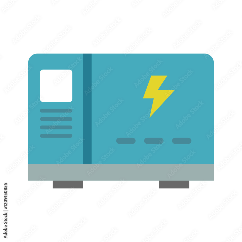 Blue electric generator icon. Vector. Blue electric generator icon. Vector.