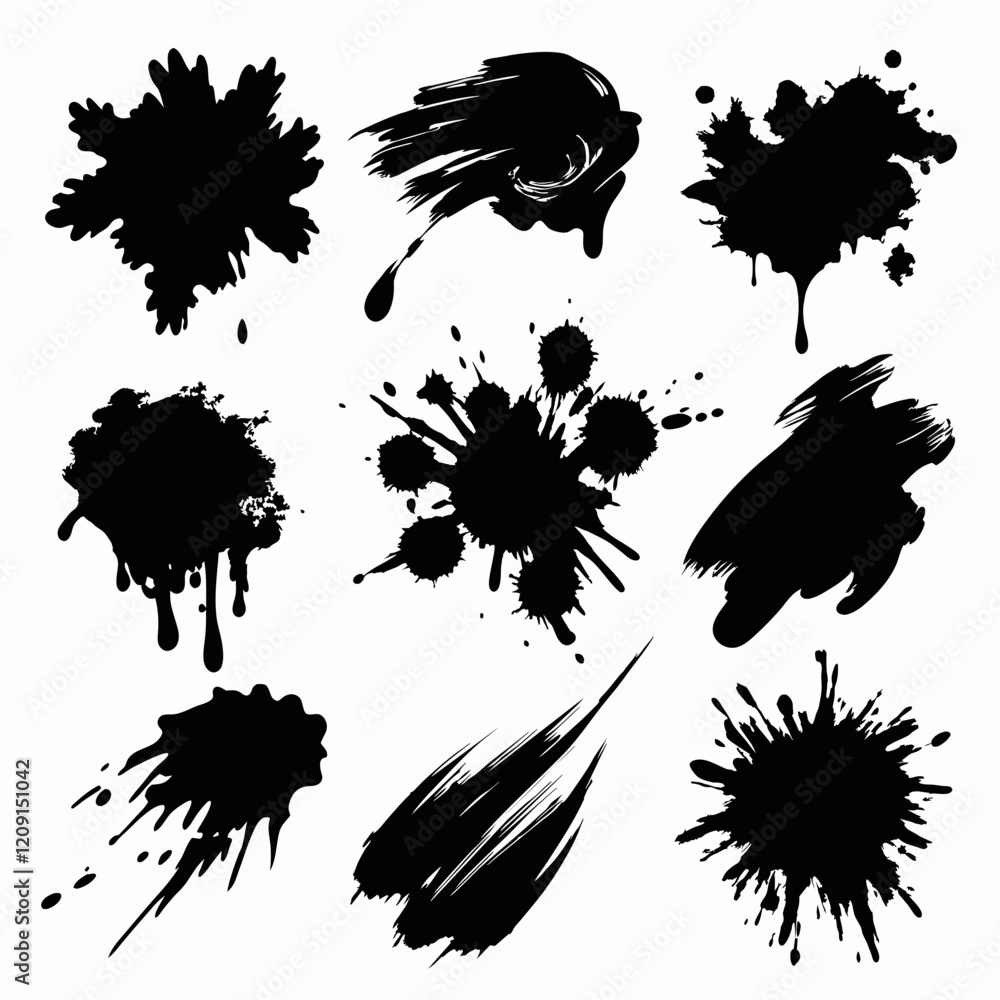 Various Black Ink Brush Strokes Various Black Ink Brush Strokes