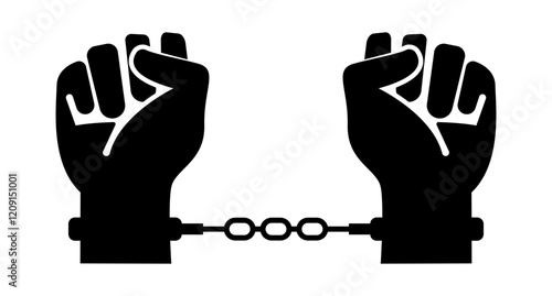 Arrest silhouette. Captive silhouette. Vector.