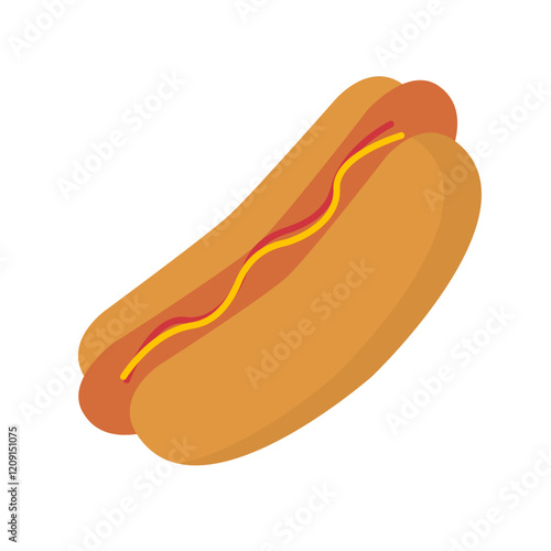 Flat design hot dog icon. Vector.