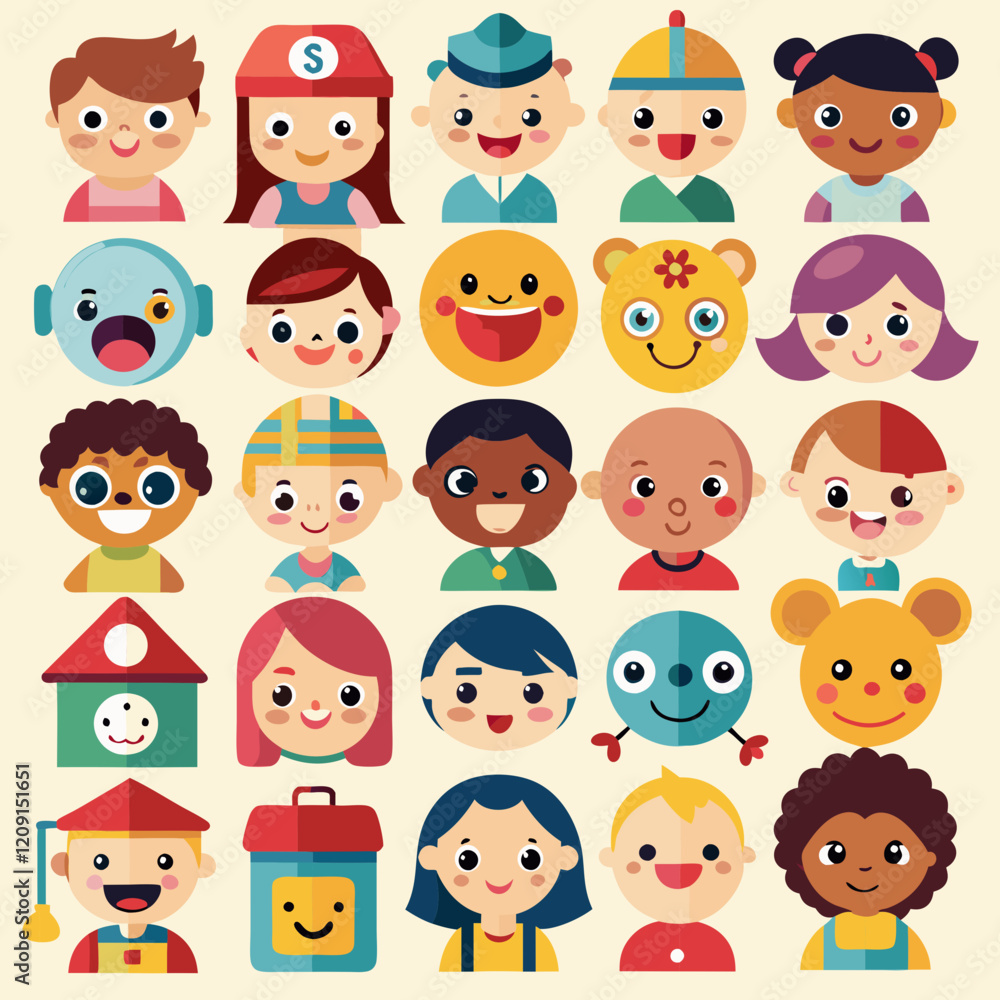 Stylish and vibrant cartoon kids vector illustrations with colorful and playful designs.
Stylish and vibrant cartoon kids vector illustrations with colorful and playful designs.