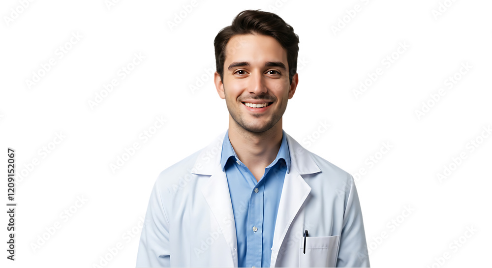 portrait of a smiling doctor on transparent white background, clipping path portrait of a smiling doctor on transparent white background, clipping path