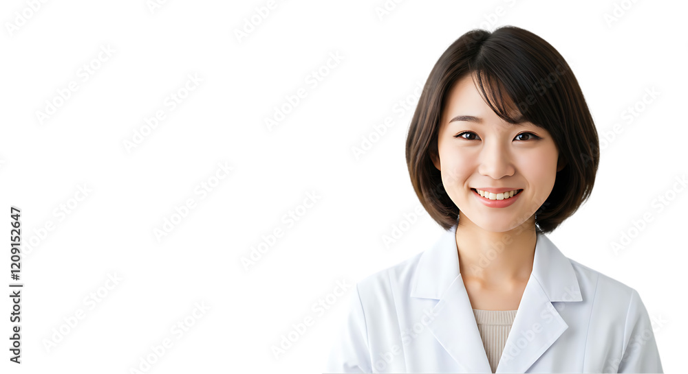 Medical Professional in White Lab Coat on transparent white background, clipping path Medical Professional in White Lab Coat on transparent white background, clipping path