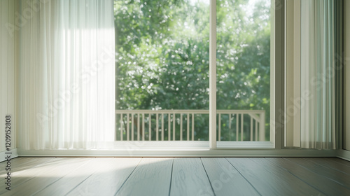 Sunlit Room with Sliding Gl...