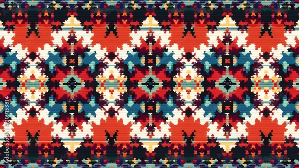 Modern Ethnic Cross-Stitch Seamless Patterns for Fabric Design Modern Ethnic Cross-Stitch Seamless Patterns for Fabric Design