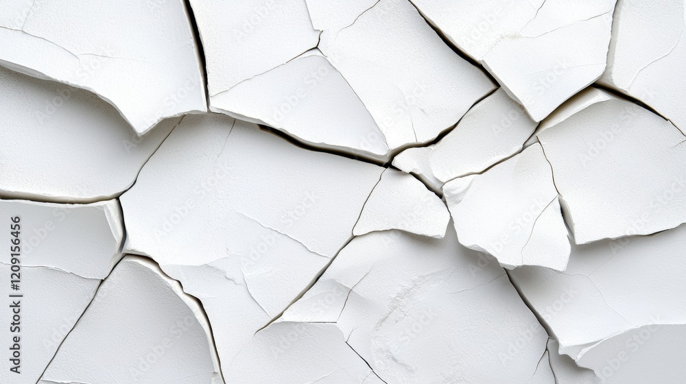 A white wall with cracks and chips. A white wall with cracks and chips.