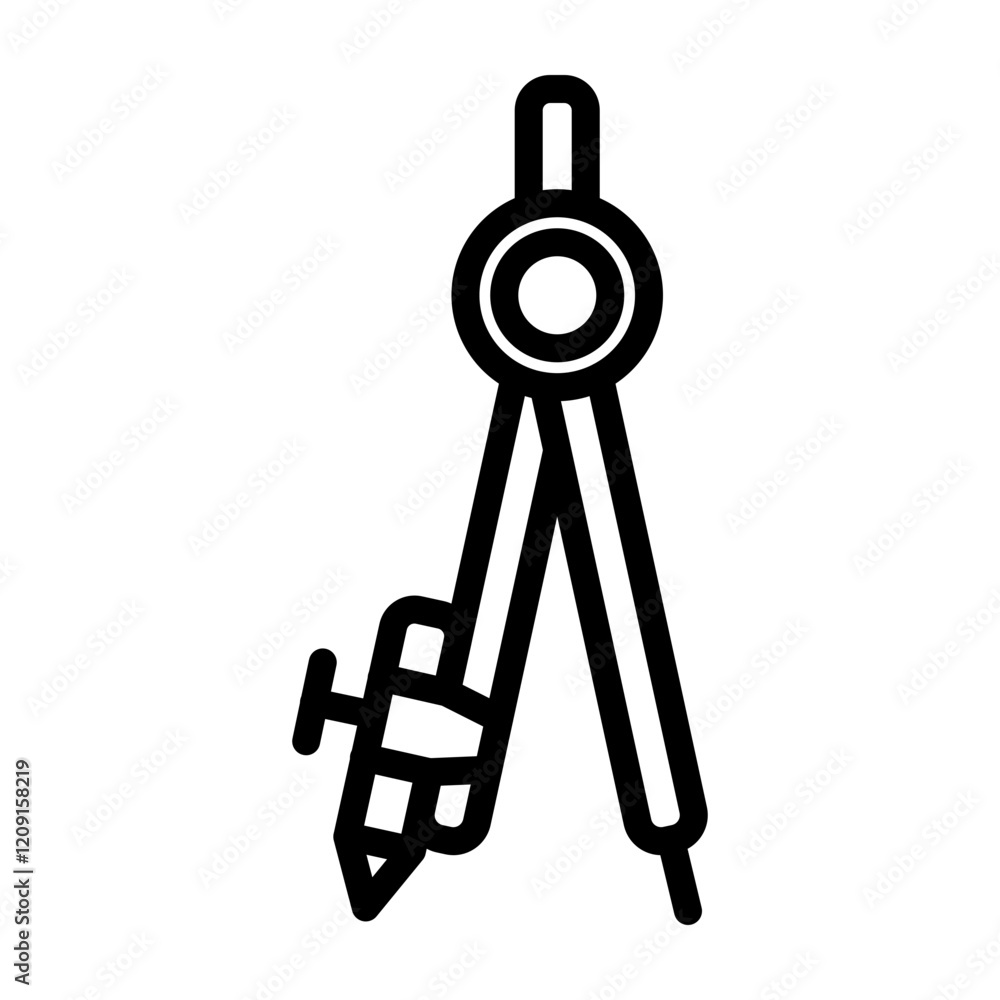 Drawing Compass Vector Line Icon Design Drawing Compass Vector Line Icon Design