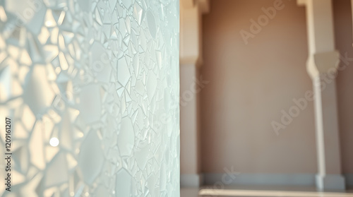 Blurred Background and Soft Aesthetic Mosque Wall Close-Up