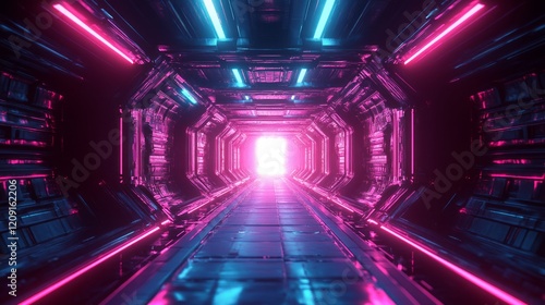 Dynamic Futuristic Glow with Spotlight Focus