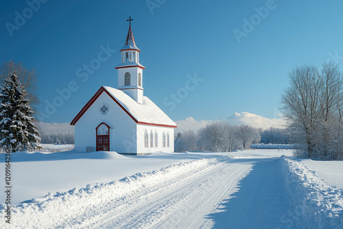Country Church In Winter