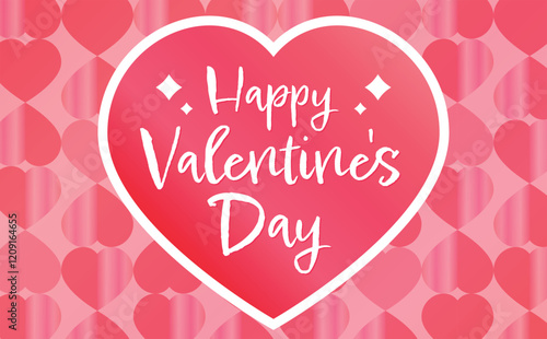 ハートがキラキラのバレンタインデーのベクターギフトフレーム背景_プレゼントシーンなど