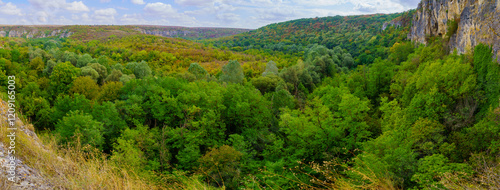 Obraz na płótnie Panorama of the Rusenski Lom River w salonie