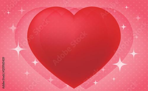 ハートがキラキラのバレンタインデーのシンプルなベクターギフトフレーム背景イラスト_ハート型の背景素材