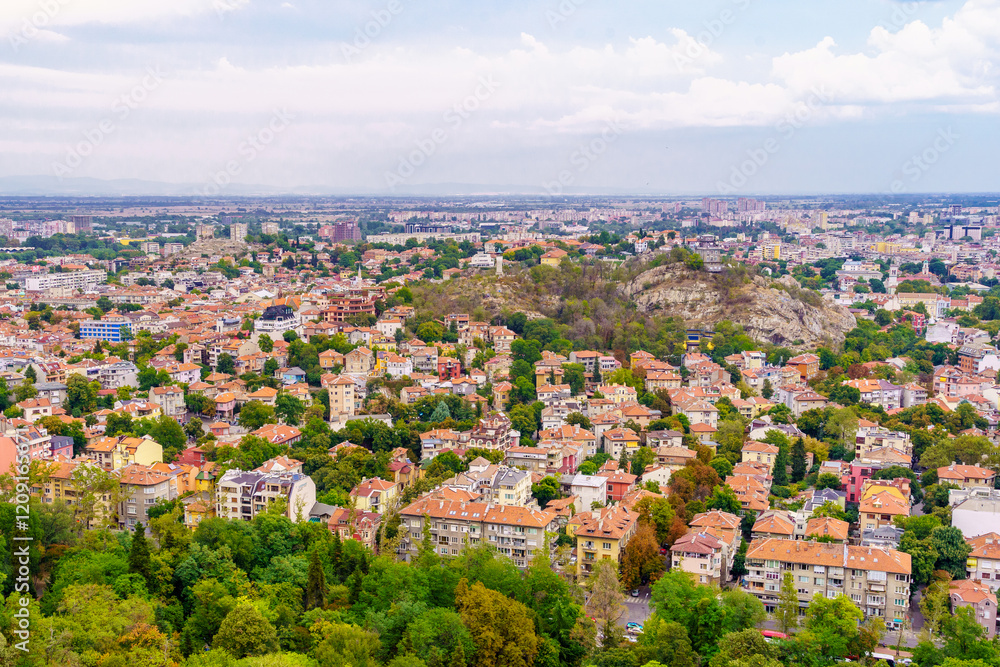 Sunset view of the city center, Plovdiv