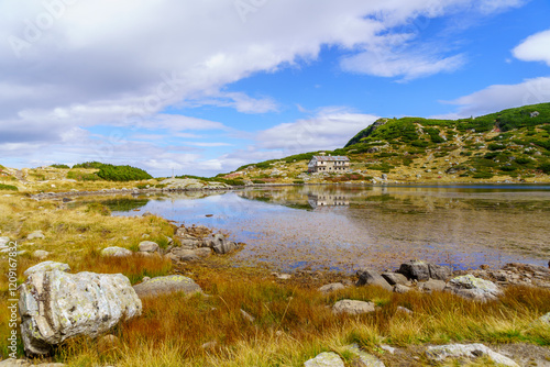 Obraz na płótnie Fish Lake, part of the Seven Rila Lakes w salonie