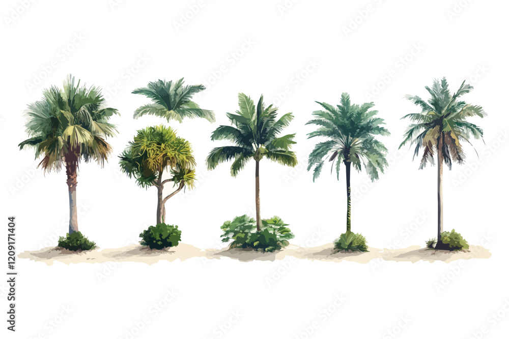 Fototapeta premium palm trees on the beach t shirt bundle vector art design