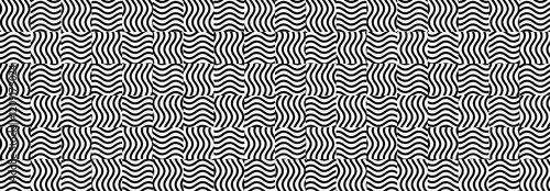 Abstract Geometric pattern, Lines, wavy, curves, Illustration, vector, alternating overlapping, orderly arrangement background, black and white, banner, website, template, dark.