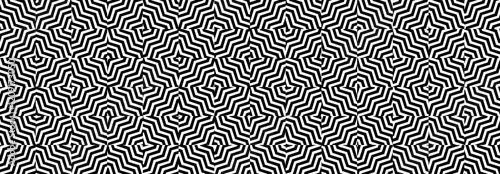 Abstract Geometric pattern, Lines, wavy, curves, Illustration, vector, alternating overlapping, orderly arrangement background, black and white, banner, website, template, dark.