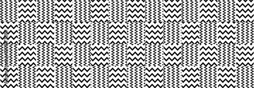 Abstract Geometric pattern, Lines, wavy, curves, Illustration, vector, alternating overlapping, orderly arrangement background, black and white, banner, website, template, dark.