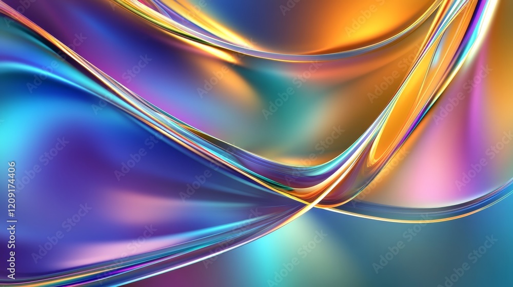 Naklejka premium A vibrant abstract composition with flowing color and smooth gradients.