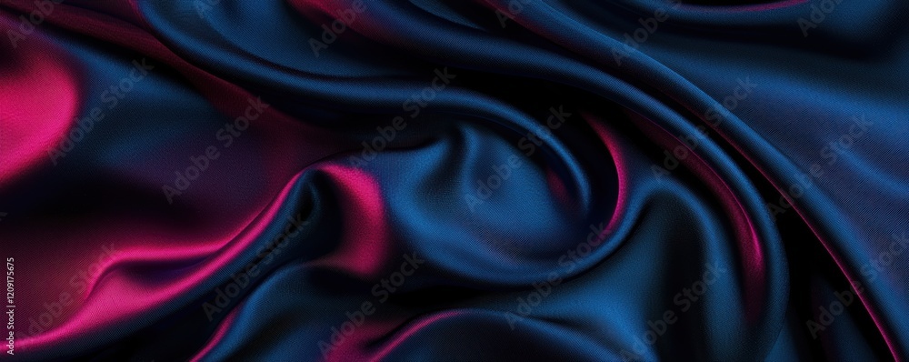 Obraz premium Gentle folds of shimmering satin fabric with a dreamy pearlescent effect ideal for sophisticated digital or print design projects
