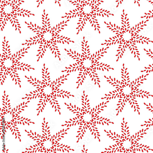 seamless pattern with red flowers