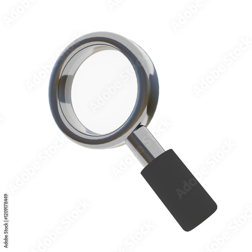 3d illustration of search,focus,zoom and magnifying glass for icons and symbols.3d render.