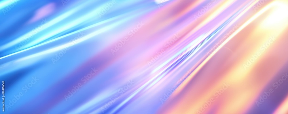 Obraz premium Soft gradient glow of white light with dispersed rainbows, capturing harmony and tranquility, great for wellness or meditation visuals