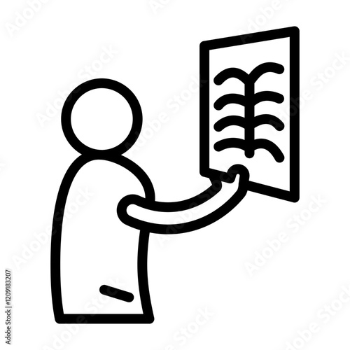 Radiologist Vector Line Icon Design