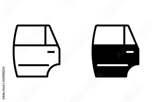 Car doors line style icon editable stroke, web template vector illustration. 