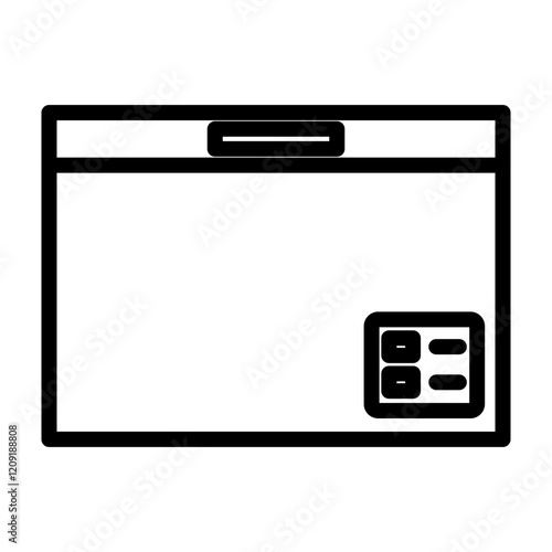 Deep Freezer Vector Line Icon Design