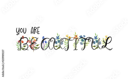 You are Beautiful（あなたは美しい）の、手書き風のロゴマーク
