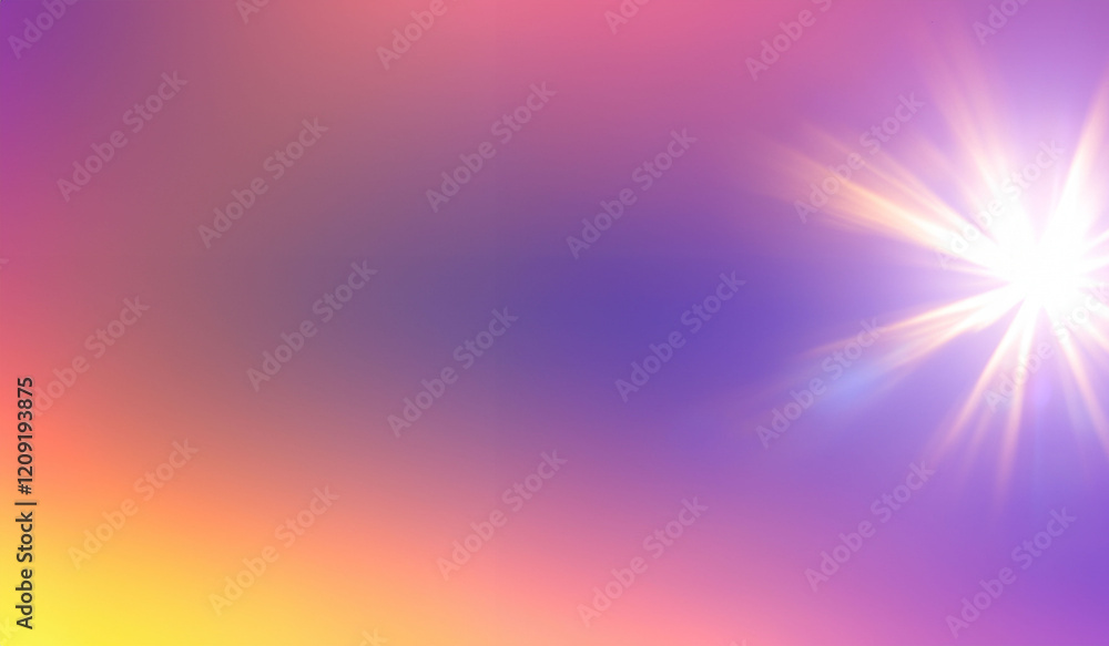 Obraz premium Purple pink abstract sky gradient background texture with sun rays