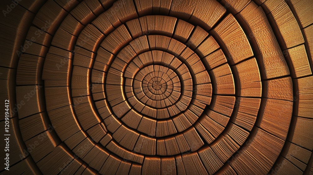 Fototapeta premium Wooden spiral pattern, abstract background, design texture
