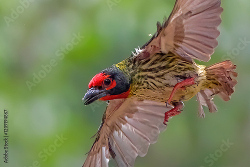 the coppersmith barbet on the branch photo