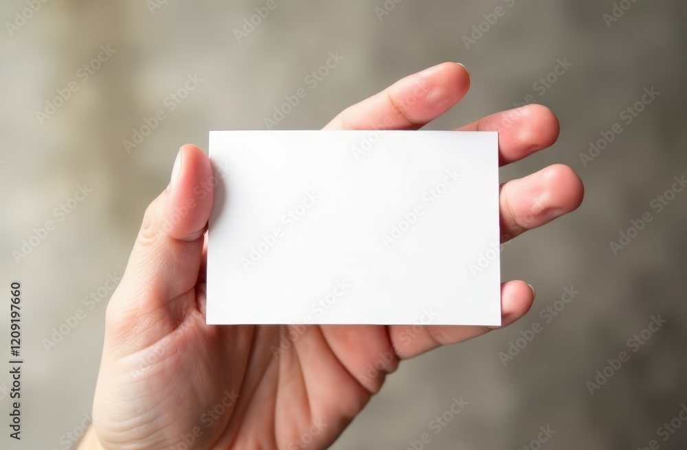 hand holding blank business card hand holding blank business card
