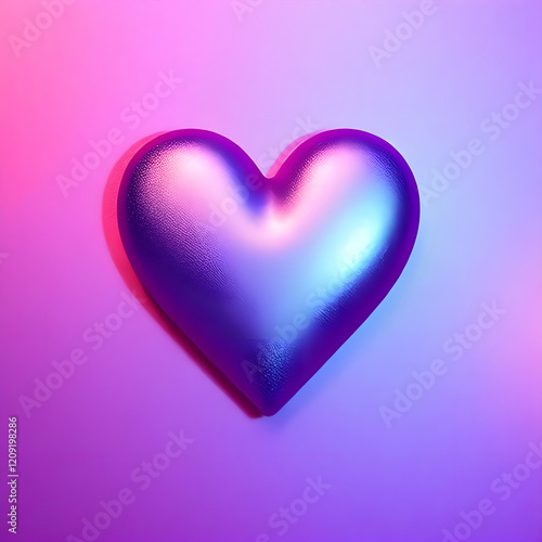 Vibrant Abstract Heart Shape on Gradient Pastel Background AI Image