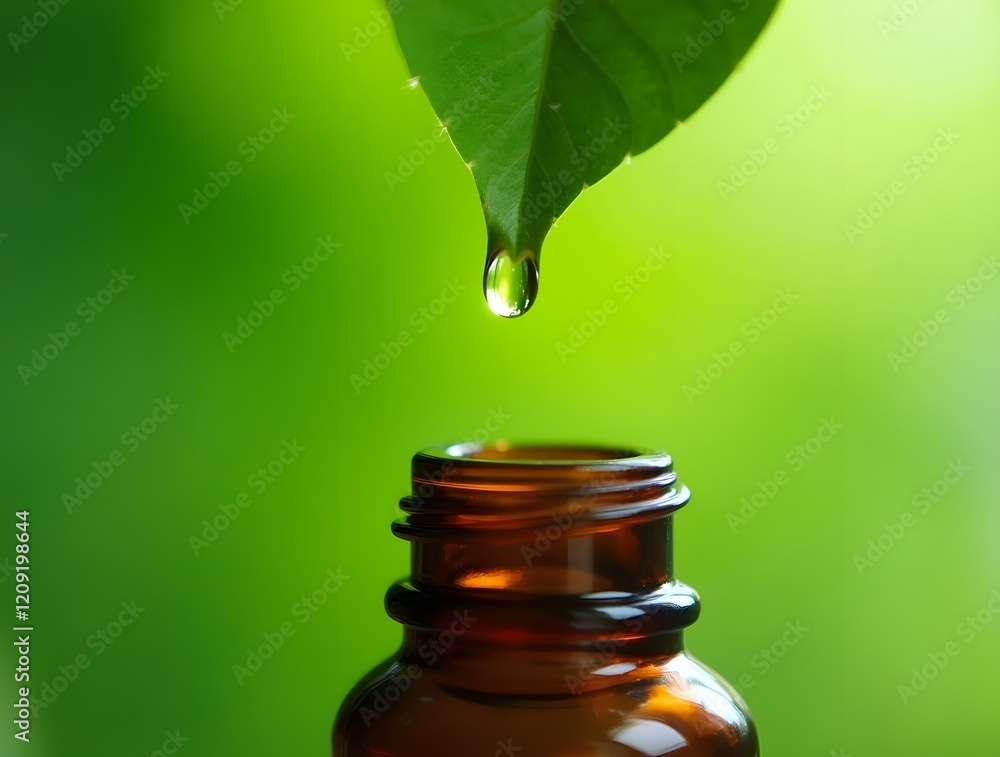 Natural Essential Oil Extraction Process Green Leaf Drop Natural Essential Oil Extraction Process Green Leaf Drop