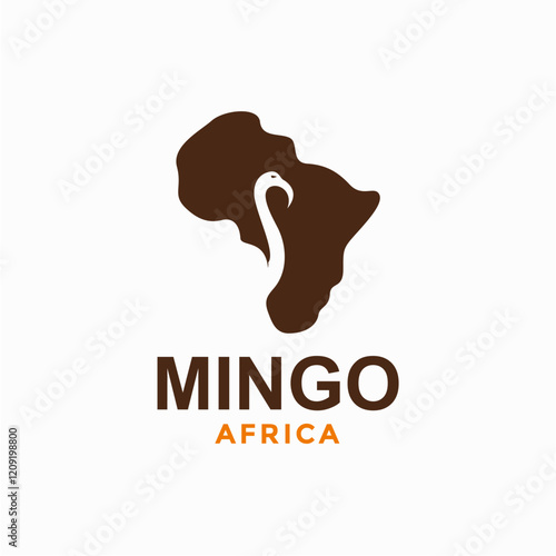 flamingo africa simple logo in negative space