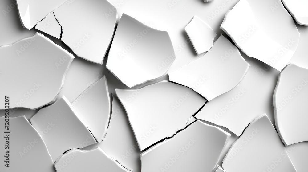 A white wall with cracks. A white wall with cracks.