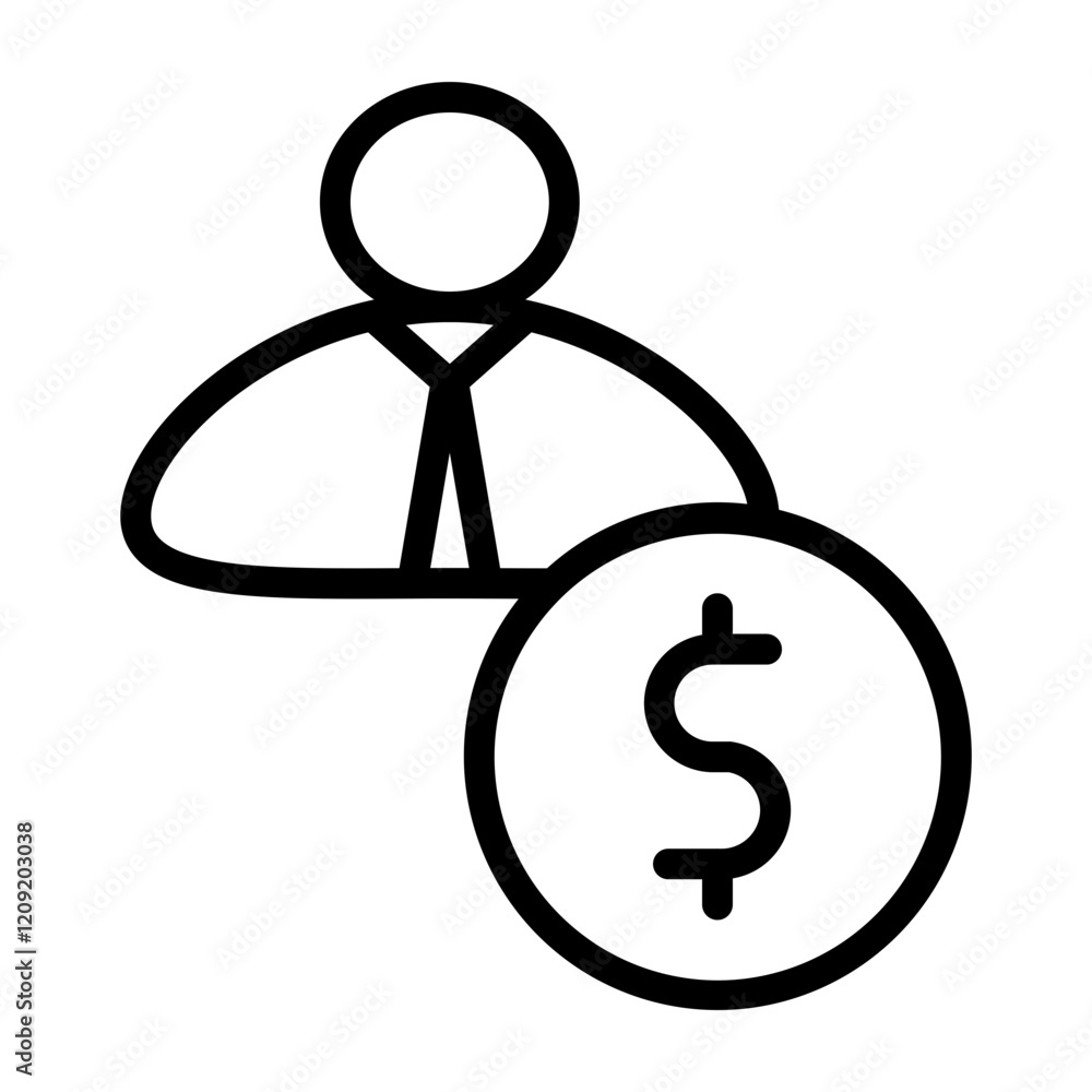 Personal Finance Vector Line Icon Design Personal Finance Vector Line Icon Design