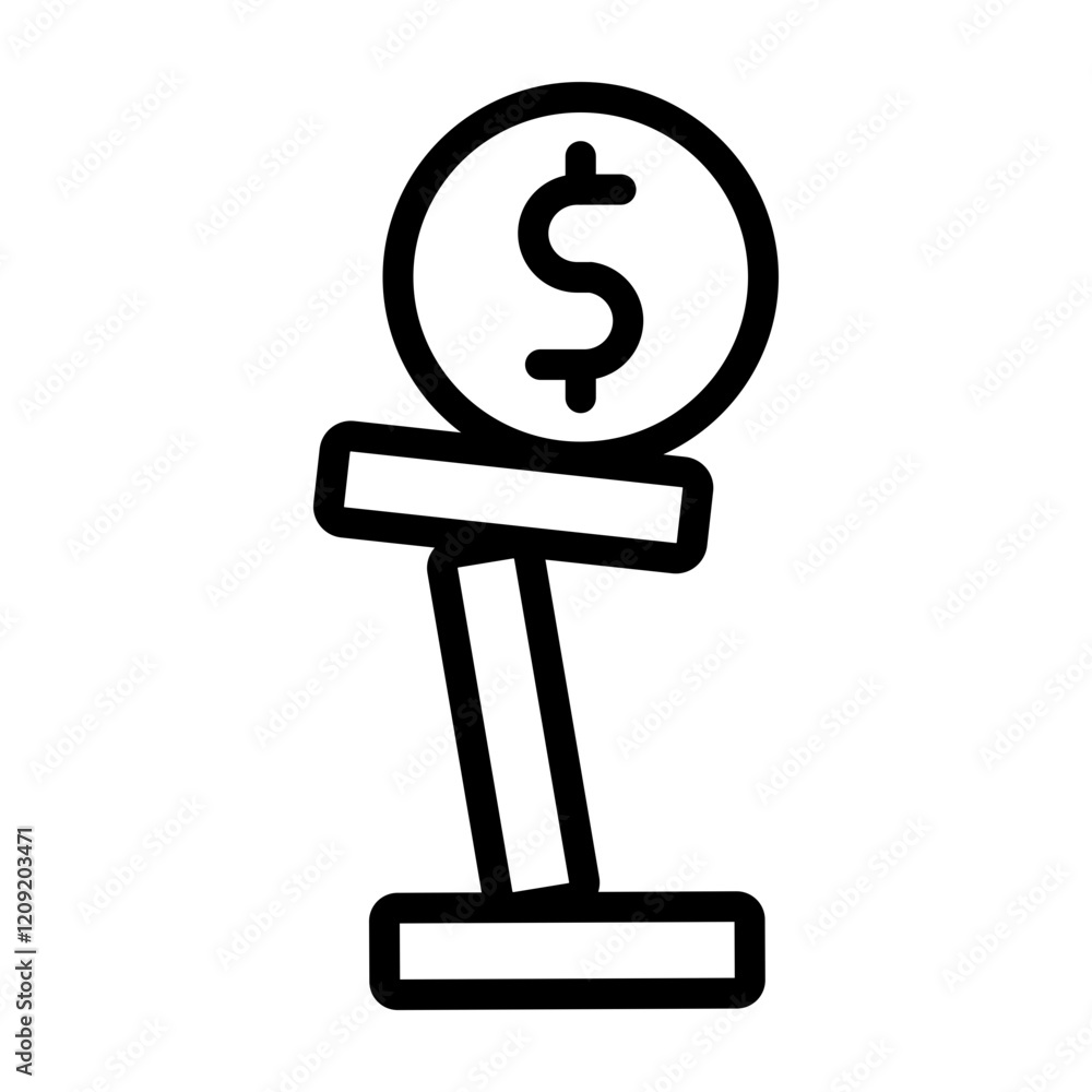 Financial Risk Assessment Vector Line Icon Design Financial Risk Assessment Vector Line Icon Design